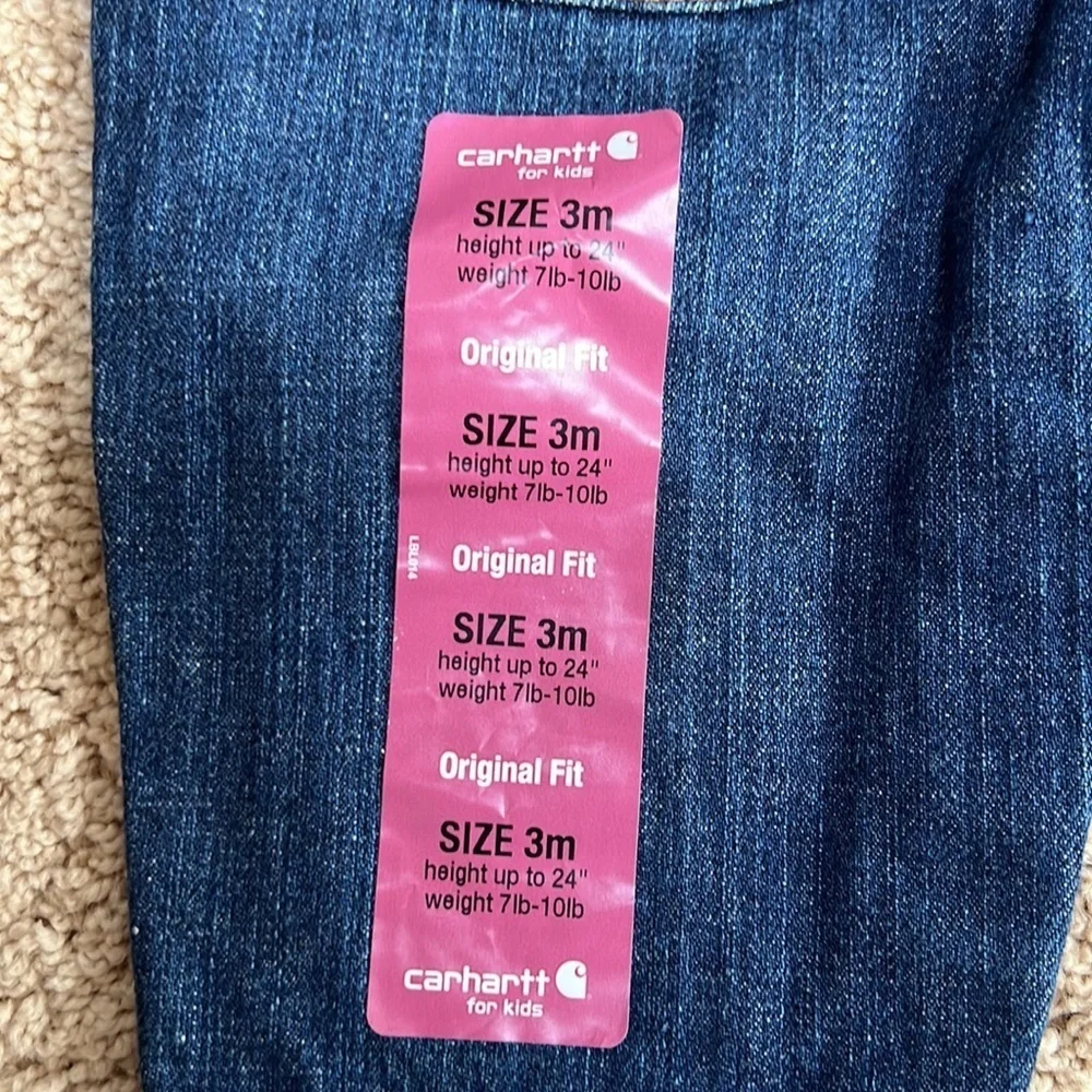 New! Carhartt for kids 3M bib denim overalls .